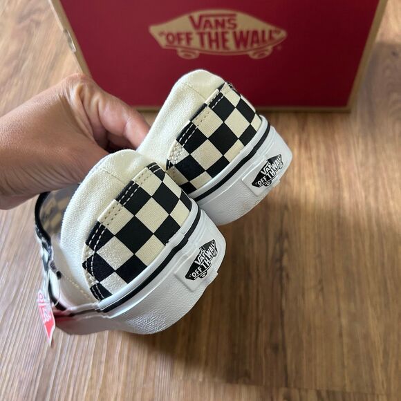 VANS checkerboard Asher slip on shoes sneakers women’s 8 new - Picture 4 of 6